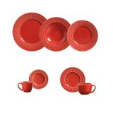 Aparelho de jantar roma vermelho 42 pcs porto brasil