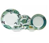 Aparelho de Jantar Super White Nature 42 Peças Porcelana Borboletas - Lyor