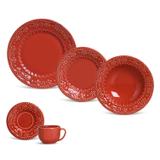 Aparelho de Jantar Vermelho 30 peças Porto Brasil Esparta