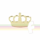 Aplique Acrílico Espelhado Coroa Vazada Dourado 05 unidades - Festabox