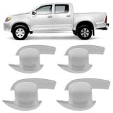 Aplique Concha Maçaneta Hilux SR SRV 2005 a 2015 Cromado 4 Peças com Grafia - Serauto