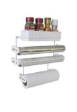 Aramado Organizador de Cozinha Suporte para Rolos e Temperos de Parede - Metaltru