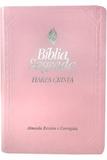 ARC045HLMFB - Bíblia Sagrada - Harpa Cristã - Pequena - Rosa - Casa publicadora das asembleias de deus
