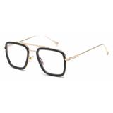 Armação de óculos para grau modelo tony stark vingadores com lentes transparentes hastes em aço - Ilook