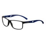 Armação mormaii atlântico preto fosco com haste azul preto-azul