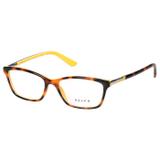 Armação ralph lauren ra7044 1142 havana com amarelo tamanho 52