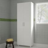 Armário para Lavanderia 2 Portas 3 Prateleiras com Rodízios BS 01 - Branco - Brv