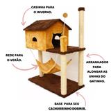 Arranhador Casinha Para Gatos Bege e Marrom - Pet in box