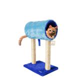 Arranhador com Tubo e Sisal para Gatos 64x40 Caramelo com Azul Mimos de Bichos