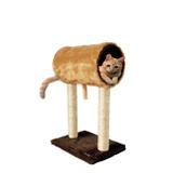 Arranhador com Tubo e Sisal para Gatos 64x40 Marrom com Caramelo Mimos de Bichos