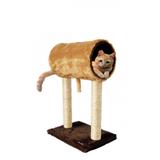 Arranhador com Tubo e Sisal para Gatos 64x40 Marrom com Caramelo Mimos de Bichos