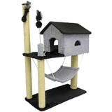 Arranhador Gatos House São Pet Cinza 70x35x104cm