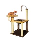 Arranhador para Gatos 47x86 Cm com Cesto e Mola Marrom e Caramelo Mimos de Bichos