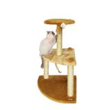 Arranhador para Gatos de Canto Peluciado 86x47 Cm Bege e Caramelo Mimos de Bichos
