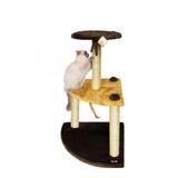 Arranhador para Gatos de Canto Peluciado 86x47 Cm Marrom e Caramelo Mimos de Bichos