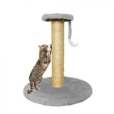 Arranhador para Gatos Torre 55x51cm Peluciado com Sisal Cinza Mimos de Bichos