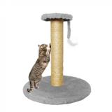 Arranhador para Gatos Torre 55x51cm Peluciado com Sisal Cinza Mimos de Bichos