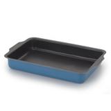 Assadeira Antiaderente Retangular Alta com Aba n 2 Azul Turquesa - Aluminio nacional