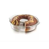 Assadeira de vidro Forma para bolo pudim 1,8 Litros Forno Freezer Microondas 26 cm - Pyrorey