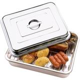 Assadeira inox com Tampa e Grelha 39 x 31 x 9 cm 5062 - Zanella