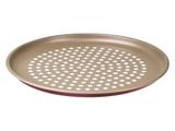 Assadeira perfurada pizza 30cm brasil vermelha aluminio com revestimento antiaderente tramontina