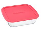 Assadeira Prática Quadrada com Tampa Rosa 20 cm - Marinex