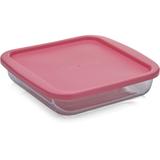 Assadeira Prática Quadrada com Tampa Rosa 25 cm - Marinex