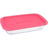 Assadeira Prática Retangular com Tampa Rosa 35 cm - Marinex