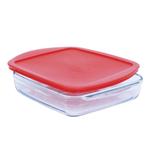 Assadeira Quadrada Vidro Borosilicato Extra Resistente com Tampa 1600ml - Vitrizi