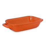 Assadeira Retangular com Alça 1,6L Mondoceram Gourmet 6,7cmx18,3cmx35,6cm Laranja