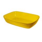 Assadeira Retangular com Alça 2,2L Mondoceram Gourmet 6,7cmx21cmx31,6cm Amarelo