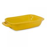 Assadeira Retangular com Alça 2,7L Mondoceram Gourmet 6,7cmx23cmx41cm Amarelo