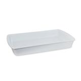 Assadeira retangular de cerâmica mondoceram gourmet 3500ml- branco