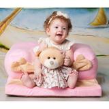 Assento Cadeirinha Estofada para Bebê Menina Ursinha Rosa - Sônia enxovais