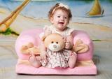 Assento De Bebê - Cadeirinha Sofázinho Multi Uso Estofada Ursinha Rosa - LuckBaby
