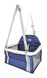 Assento transpet azul e cinza tubline para carro para transporte de cães e gatos até 10kg
