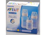 Avent kit de mamadeiras classic 125ml, 260ml e 330ml transparente