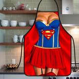 Avental Personalizado Tecido Microfibra Estampada - Super Woman - Recanto da costura