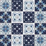 Azulejos Hidráulicos 20 x 20 cm - Tons de Azul (16 adesivos) - Leguts adesivos especiais