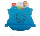 Babador De Silicone Com Cinta - Leãozinho Azul Buba 11620
