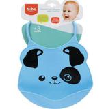 Babador De Silicone Com Pega Migalha Azul Cachorro Buba 9731