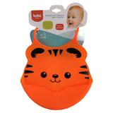 Babador de Silicone com Pega Migalha LARANJA TIGRE Buba 9732