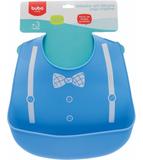 Babador De Silicone Com Pega Migalhas Azul Menino Buba - Buba baby