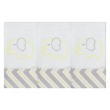 Babete 03 Peças - Elefante Chevron Amarelo - Laura baby