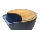 Bacia Preparo Legumes Com Tampa de Bambu 31 x 29cm Azul - Bekasa