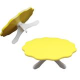 Bailarina Suporte Para Bolos e Tortas Prato Giratório Amarelo Polietileno 40 cm - Solrac