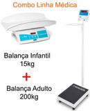 Balança Antropométrica 200kg + Pediátrica 15kg Imediato Inmetro - Micheletti