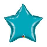 Balão 20" Estrela Solto Azul Turqueza Metalizado - Festabox