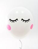 Balão Bola Bexiga Mod. Olhinhos Branco Cílios 10 - Pic pic