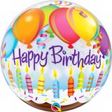Balao bubble transparente 22" birthday balões e velas - 56 cm - Qualatex